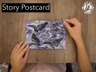 'Ancestral Butterfly' Aboriginal Art A6 Story PostCard Single by Mirree